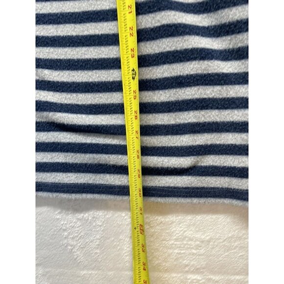 Simply Southern Womens L Sweater Top Gray Blue Striped Button Fleece Sweater - Picture 3 of 9